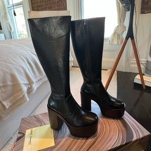 Knee high heeled Jeffrey Campbell brand new Chica boots